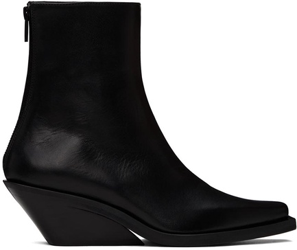 Black Rumi Cowboy Ankle Boots