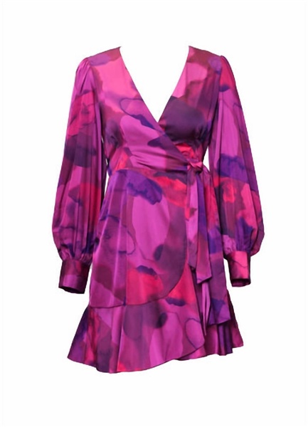 sophie wrap dress in pink