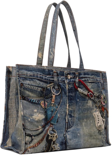 Blue Printed Tote