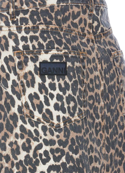 Midi Denim Animalier Skirt