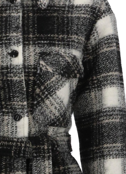 Woolrich Belted-Waist Checkered Coat