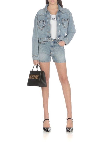 Moschino Jeans Button-Up Cropped Denim Jacket