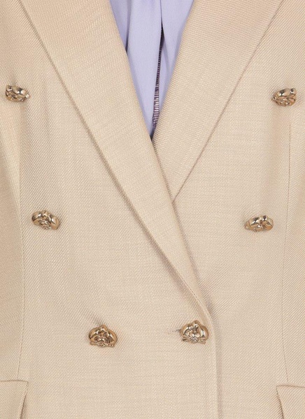 Genny Giacca Double-Breasted Long-Sleeved Blazer