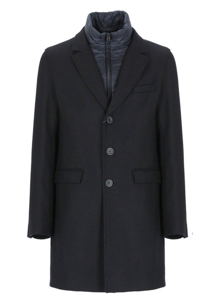 Herno Buttoned High Neck Long-Sleeved Coat