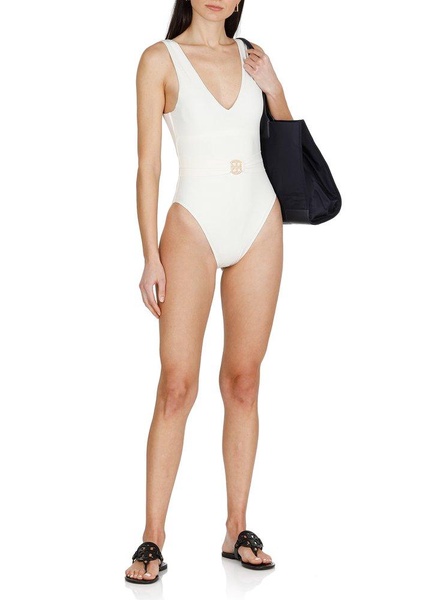 Tory Burch Miller Plunge One-Piece Swimsuit