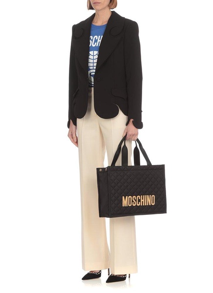 Moschino Logo Patch Top Handle Bag