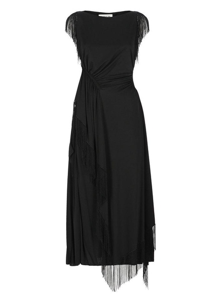 Lanvin Fringed Sleeveless Midi Dress