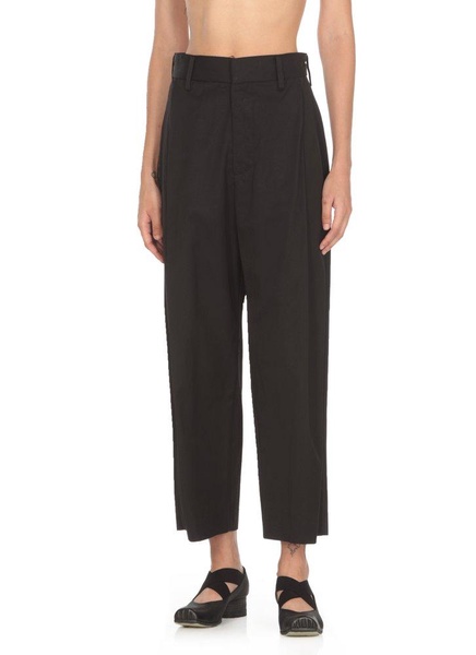 Uma Wang Pleat-Detailed Wide-Leg Cropped Trousers