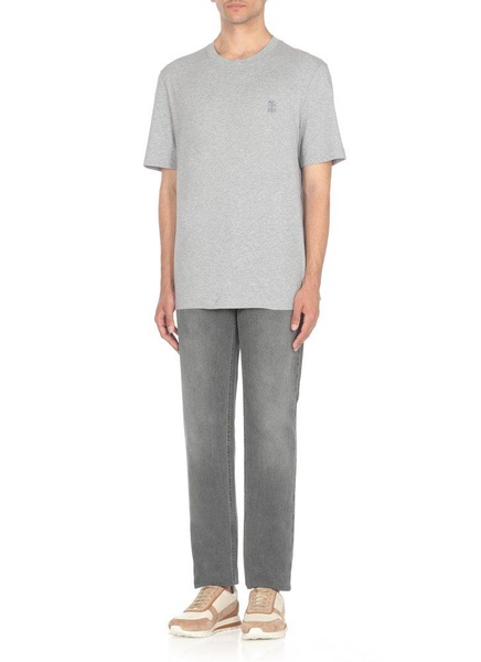 Brunello Cucinelli Logo Printed Crewneck T-Shirt