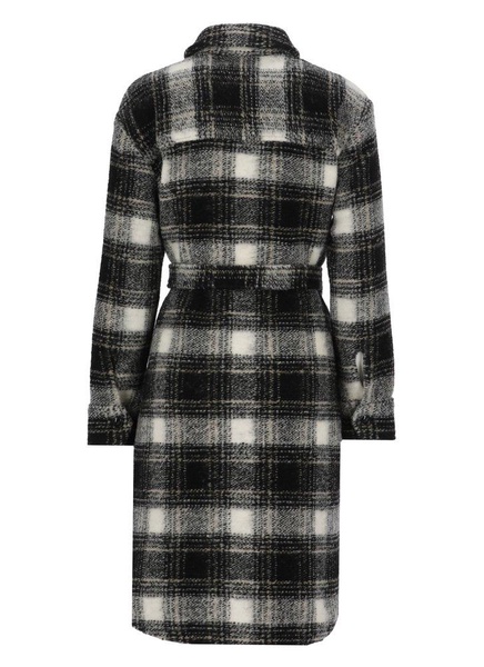 Woolrich Belted-Waist Checkered Coat