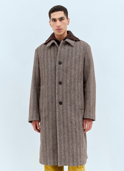 Dries Van Noten Men Rank Herringbone Coat