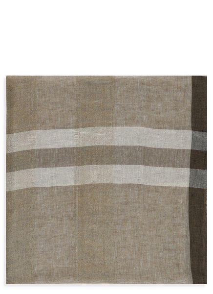 Peserico Linen, Viscose And Lurex Blend Bob Scarf in Earthenware