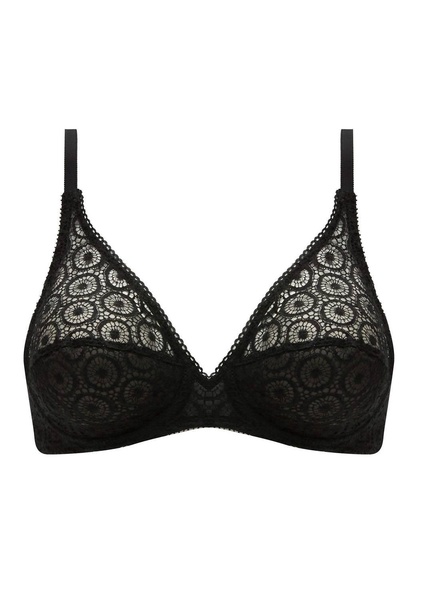 fete sheer mesh underwire bra in black