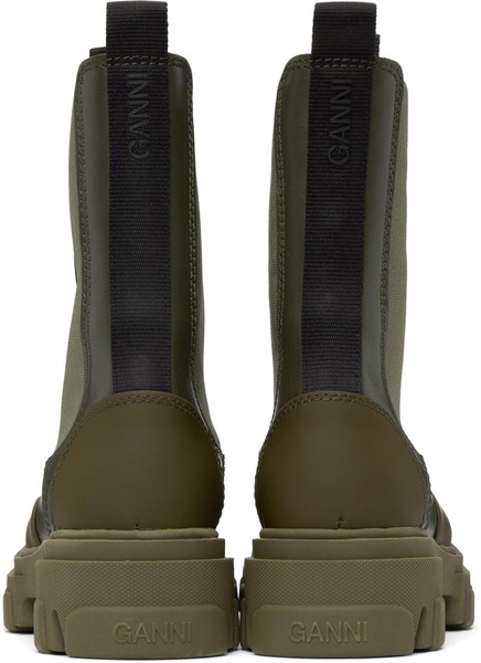 Khaki Cleated Chelsea Boots