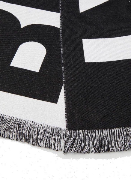 Burberry Logo Printed Fringed Scarf