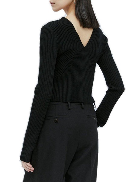 Chloé V-Neck Ribbed-Knit Cardigan