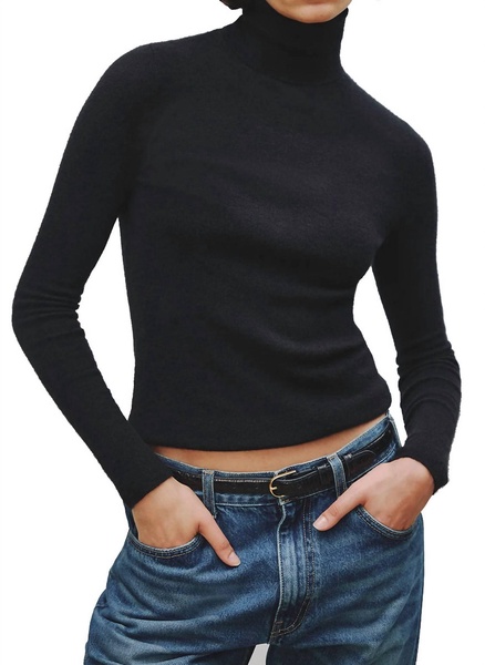 lynnette turtleneck top in black