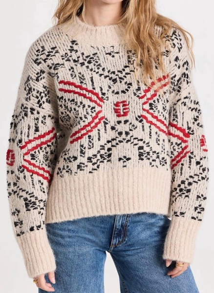 stella crew sweater in oatmeal multi