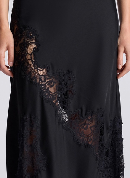 Alessia Satin and Lace Maxi Dress