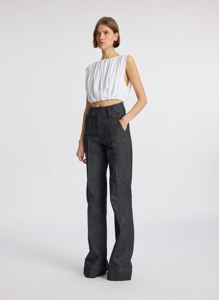 Nell Cropped Cotton Jersey Tee