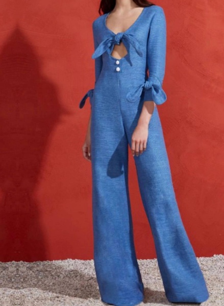 kaleo jumpsuit in shell blue