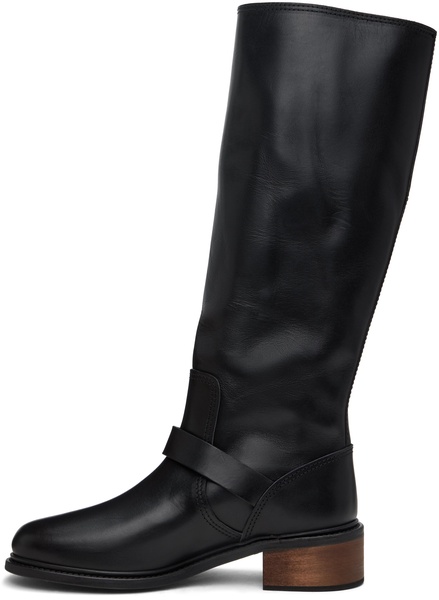 Black Motorcycle Tall Boots