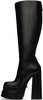 Leather platform knee-high boots