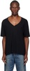 Black V-Neck Boxy Seamless T-Shirt