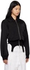 Black Convertible Rib Reversible Bomber Jacket