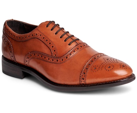 Men's Ford Quarter Brogue Oxford Rubber Sole Lace-Up Dress Shoe