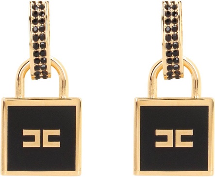 Elisabetta Franchi Padlock Charm Earrings