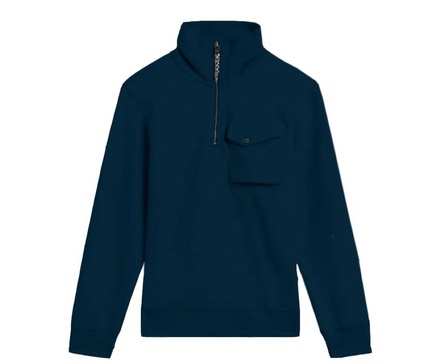 men ecos half zip cotton sweatshirt in navy