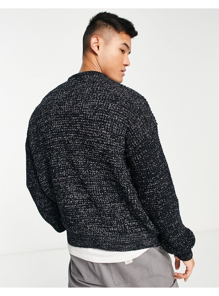 New Look yarn texture sweater in navy