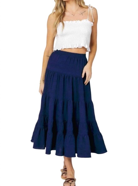 boho skirt in navy