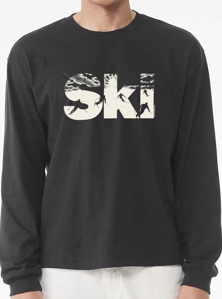 ski long sleeve tee in dark grey