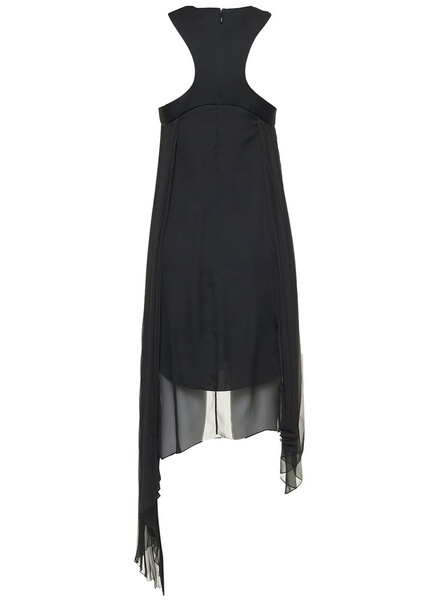 Givenchy Asymmetric Pleated Midi Dress