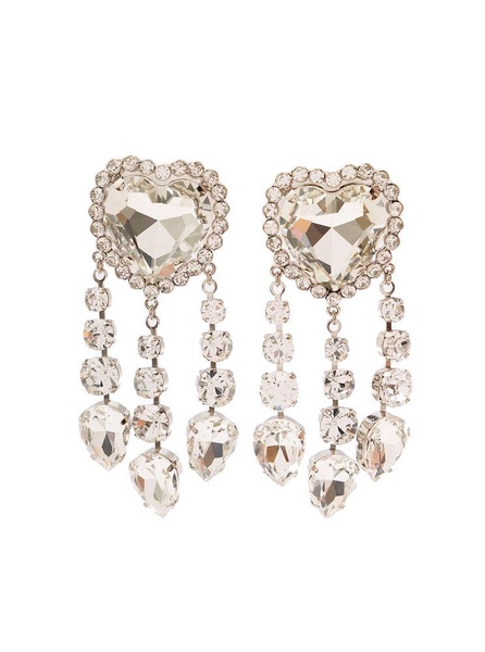 Alessandra Rich Heart Embellished Clip-On Earrings