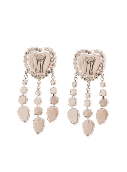 Alessandra Rich Heart Embellished Clip-On Earrings