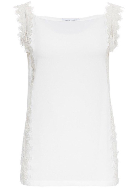 Alberta Ferretti Lace Detail Sleeveless Blouse