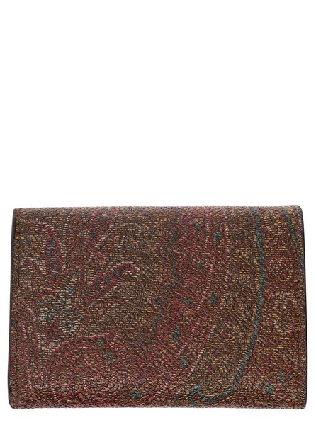 Etro Paisley-Jacquard Foldover Top Wallet