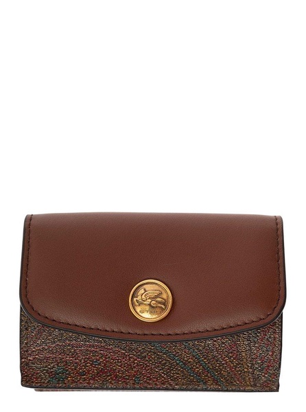 Etro Paisley-Jacquard Foldover Top Wallet