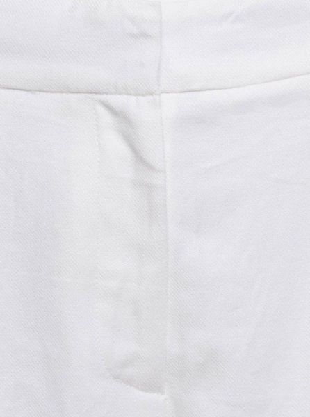 White Bermuda Shorts With Concealed Fastening In Linen Blend Woman