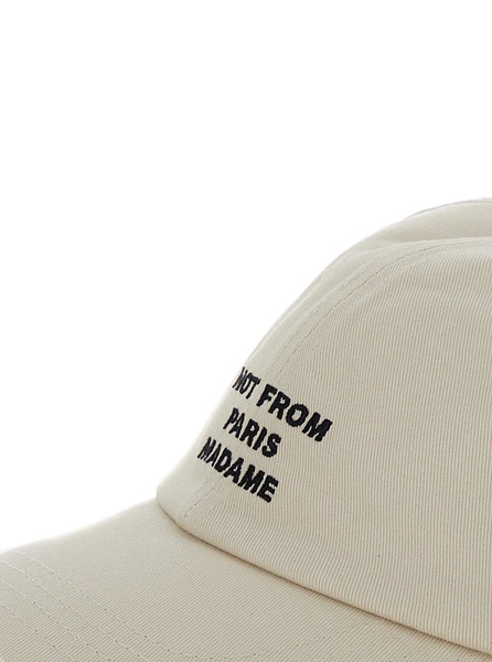 'La Casquette Slogan' Beige Baseball Cap with Embroidery in Cotton Man