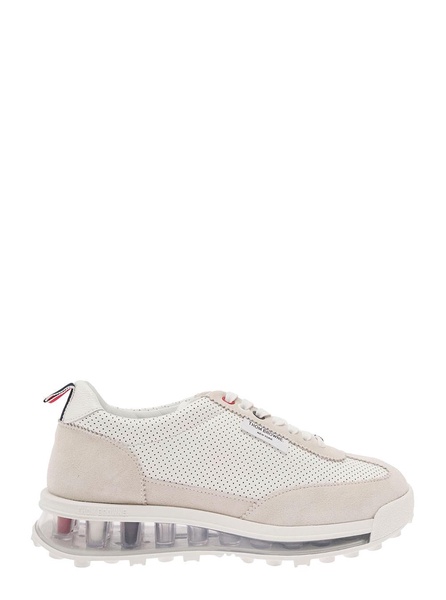 Low Top Tech Sneakers in White Leather Woman