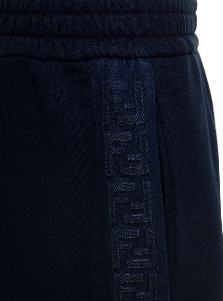 Blue Jogger with Denim Monogram Stripe along the Leg in Cotton Blend Man