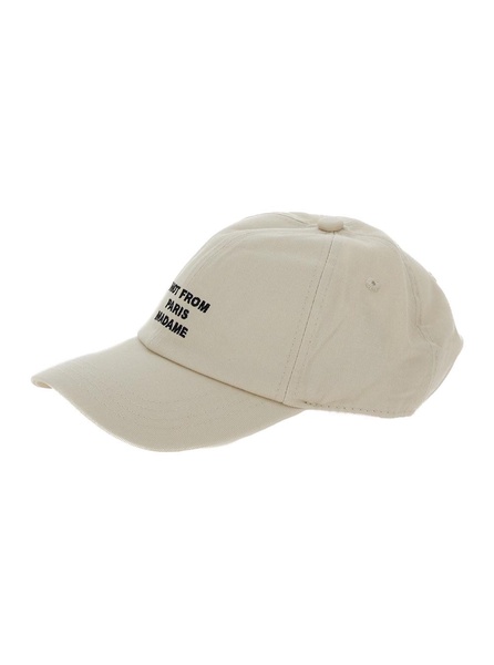 'La Casquette Slogan' Beige Baseball Cap with Embroidery in Cotton Man