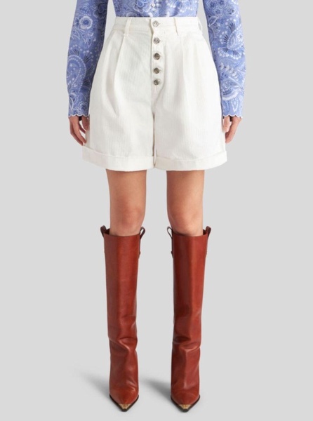 White Bermuda Shorts in Cotton Woman