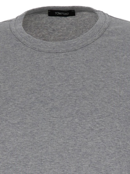 Grey Crew Neck T-shirt in Cotton Stretch Man