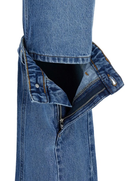 Light Blue Jeans with Open Knee in Denim Woman