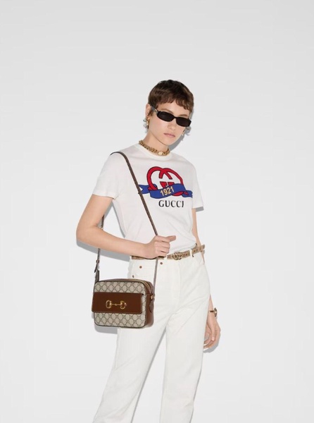 Horsebit 1955 Crossbody Bag in GG Leather Woman Gucci